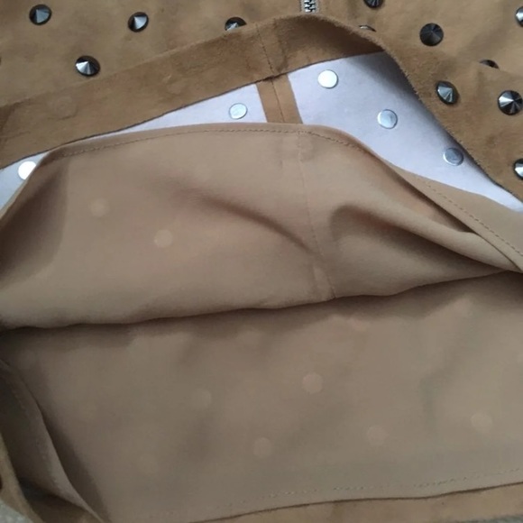 New Alice + Olivia mini skirt Elana suede leather studs rocker chic- 4 small - Picture 6 of 7